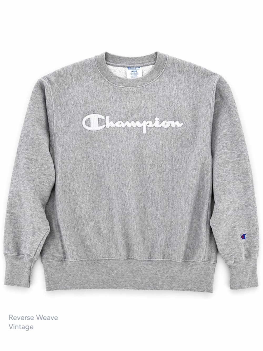 Champion Reverse Weave Vintage Sweatshirt Gray Script Crewneck L